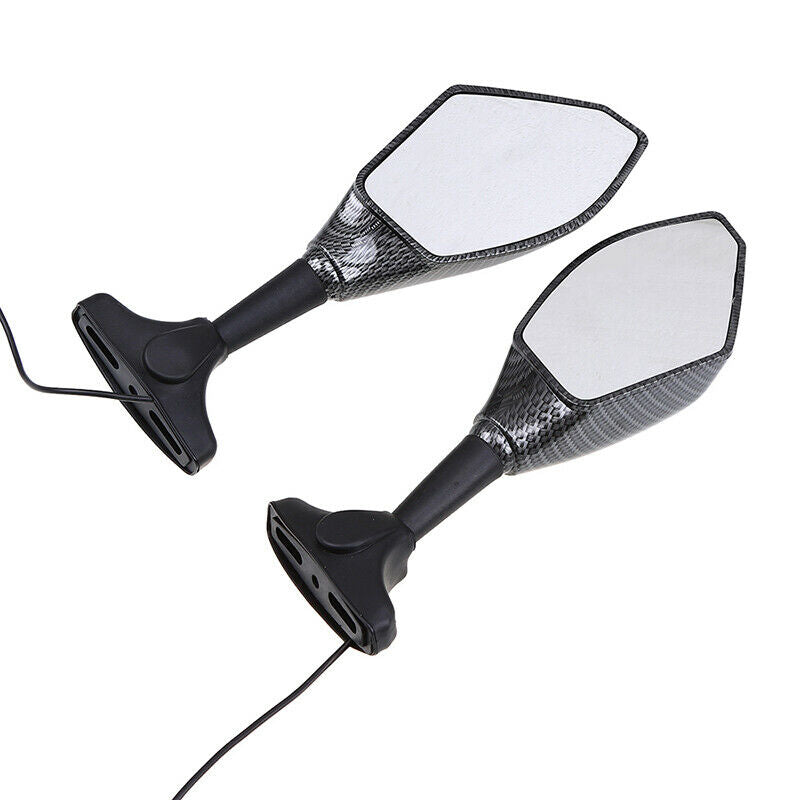 2x 8mm 10mm ABS SL-218 Dual-lamp Rearview Mirror Motorcycle Off-Road Universal