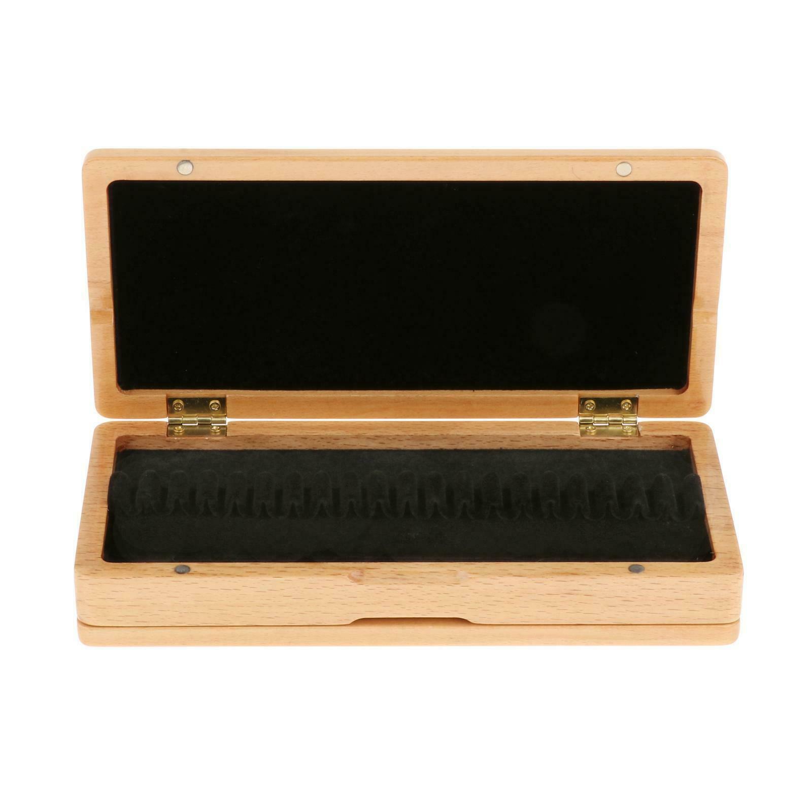 Solid Wood Oboe Reed Case Wooden Holder for Oboe Store 40 Reeds 20x9.3x3.7cm