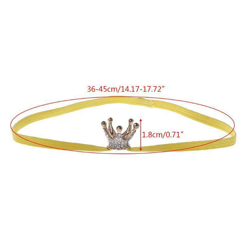 Baby Crown Headband Elastic Hair Band Rhinestone Glittering Fashion Cute Girls