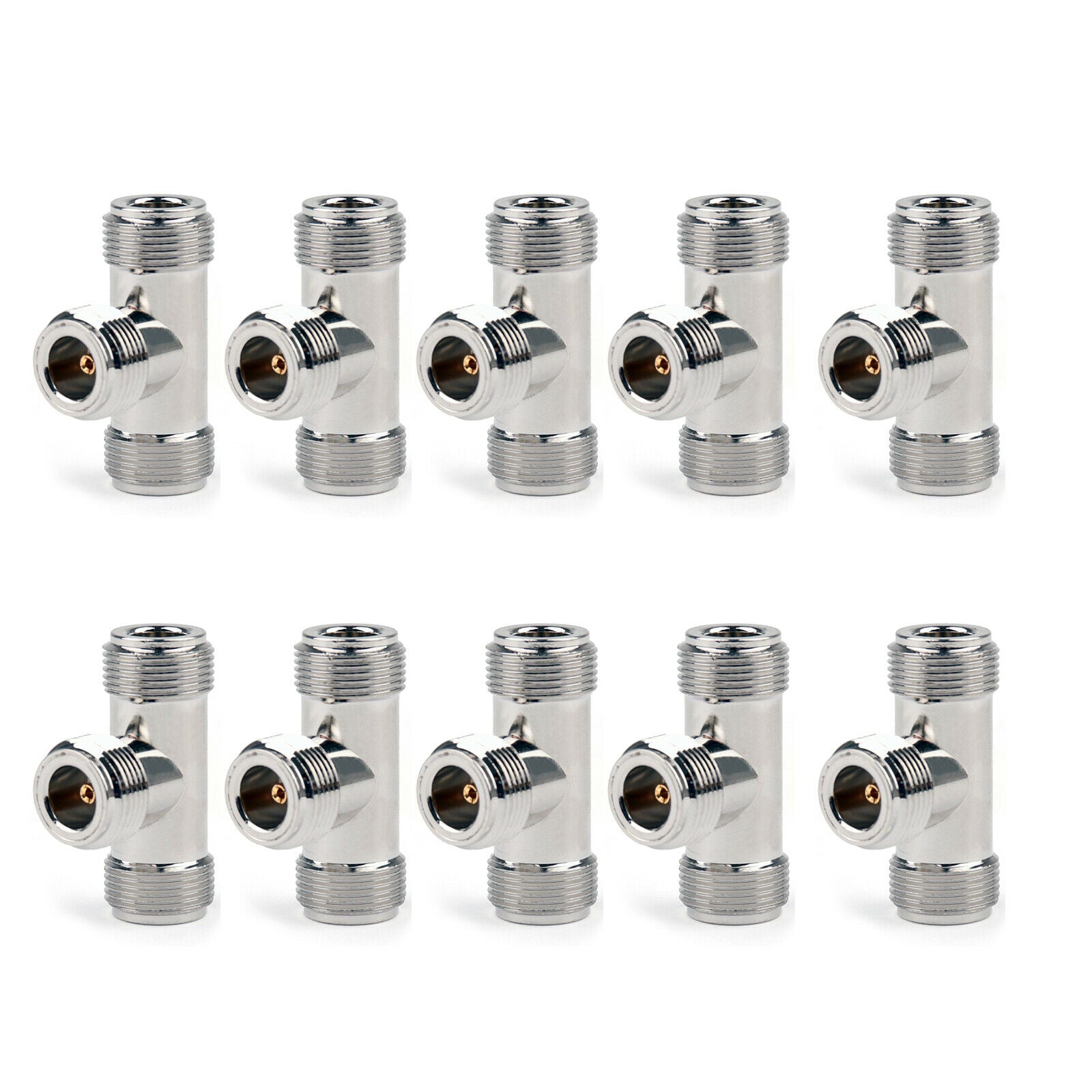 10 x T Type 3 Three N Female Jack RF Coaxial Connector Adapter Brand New  BS5