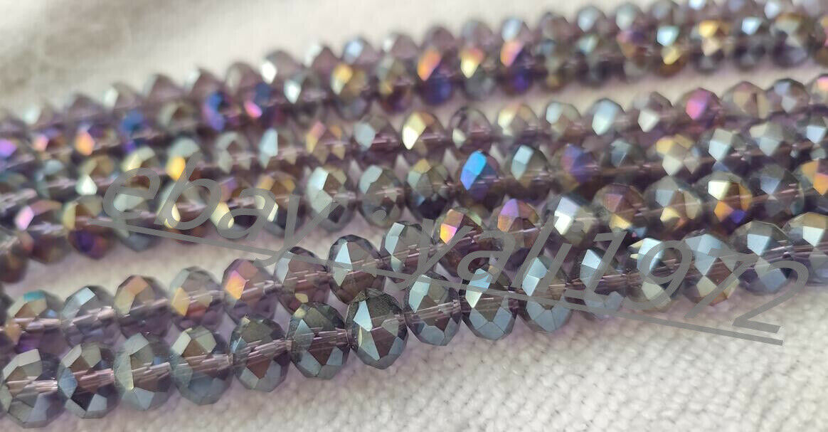 Wholesale 144pcs 8x10mm Purple Faceted Crystal Rondelle Loose Beads
