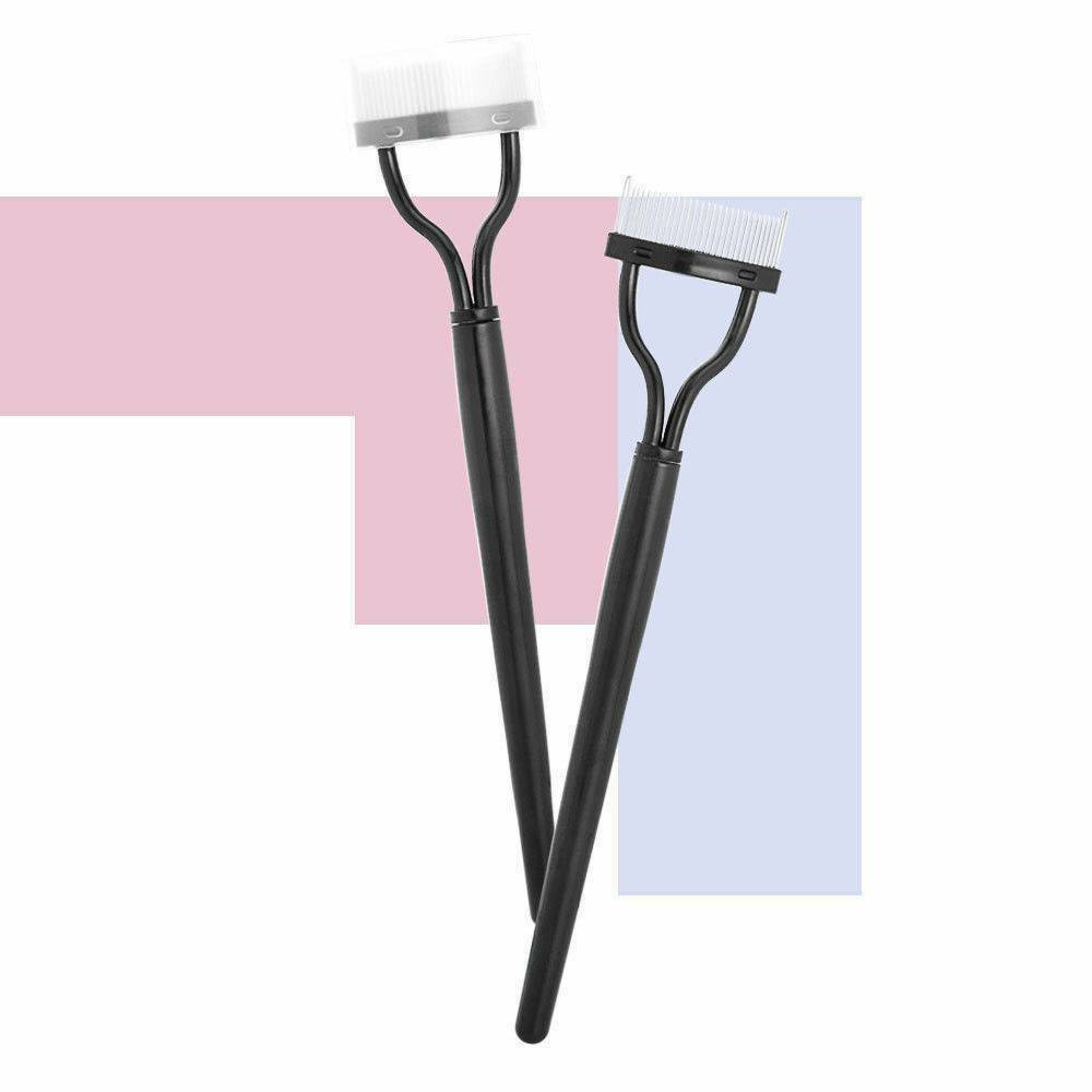 Pro Eyelash Curler Comb Lash Separator Lift Curl Metal Brush Makeup Tool - US