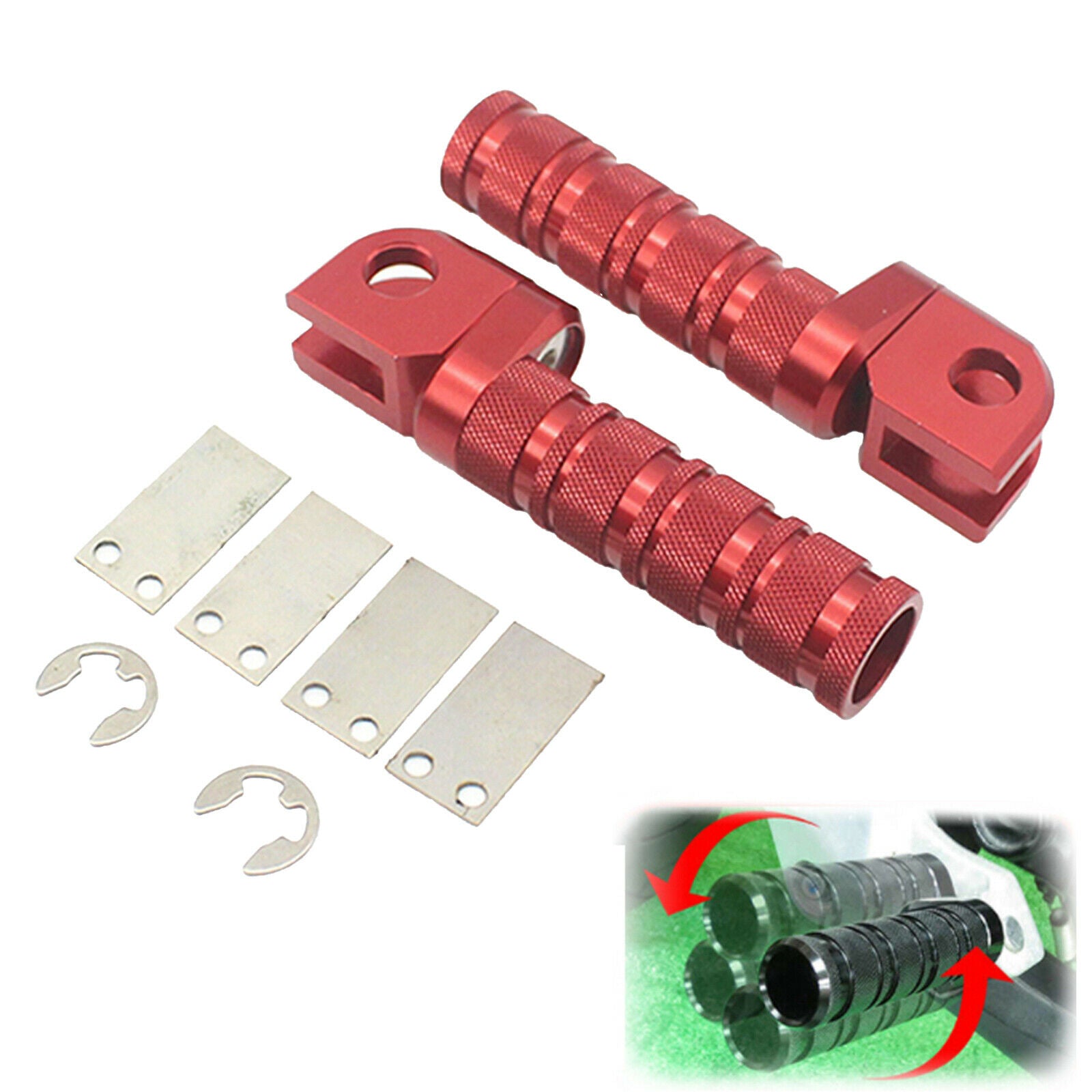 Front Pegs Pads Fit for Kawasaki Z800 Z650 Z900 Z1000 Z750 Z750R ER-6F Red