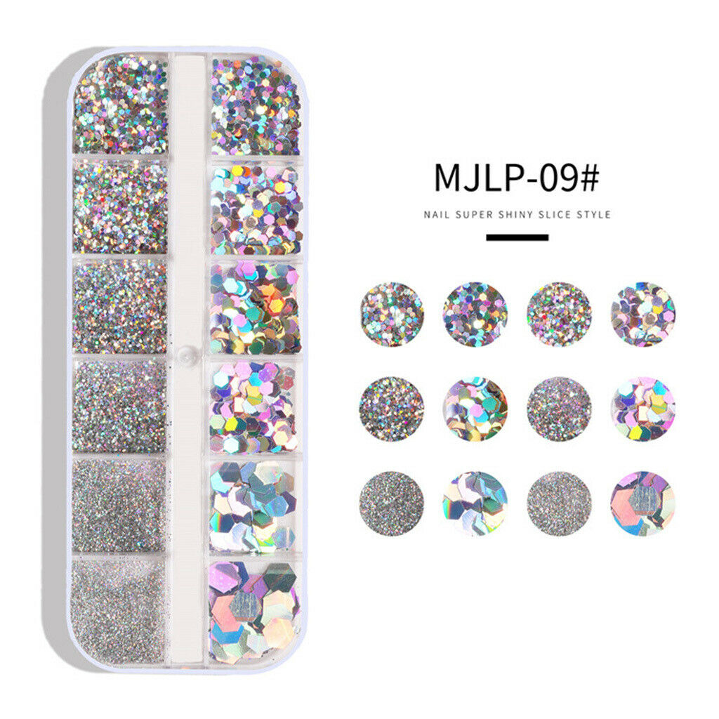 Multi Shape Nail Paillette Iridescent Manicure Make up Face Eyes Decals