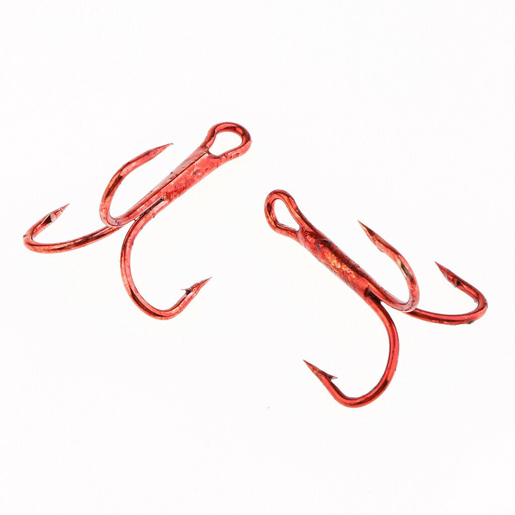 Fishing Treble Hooks Round Bend High Carbon Steel Treble Hooks 6
