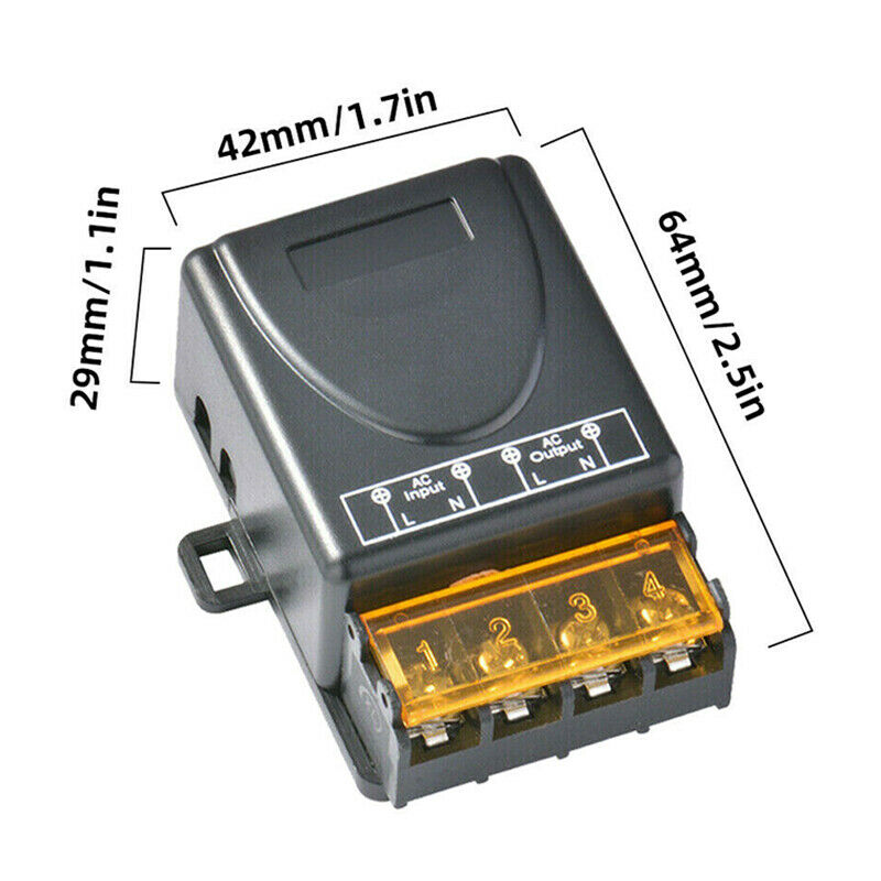 Wireless 110V-240V 30A 433MHz RF Relay Receiver Remote Control Smart Switch