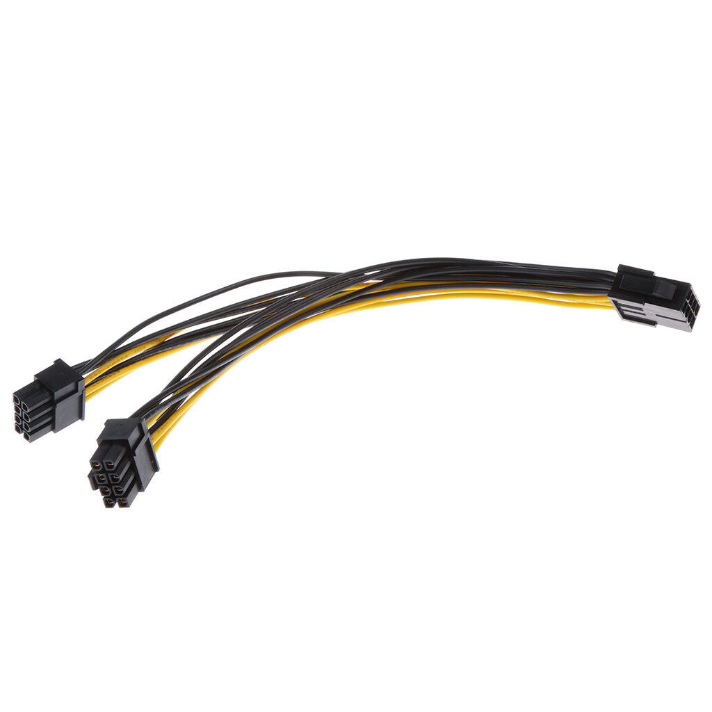 8 Pin Male to 2x PCIe 8Pin (6+2Pin) Male Graphics Video Card Cable Adapter