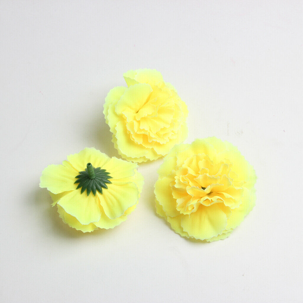 20 Pieces Artificial Silk Azalea Flower Heads Buds yellow