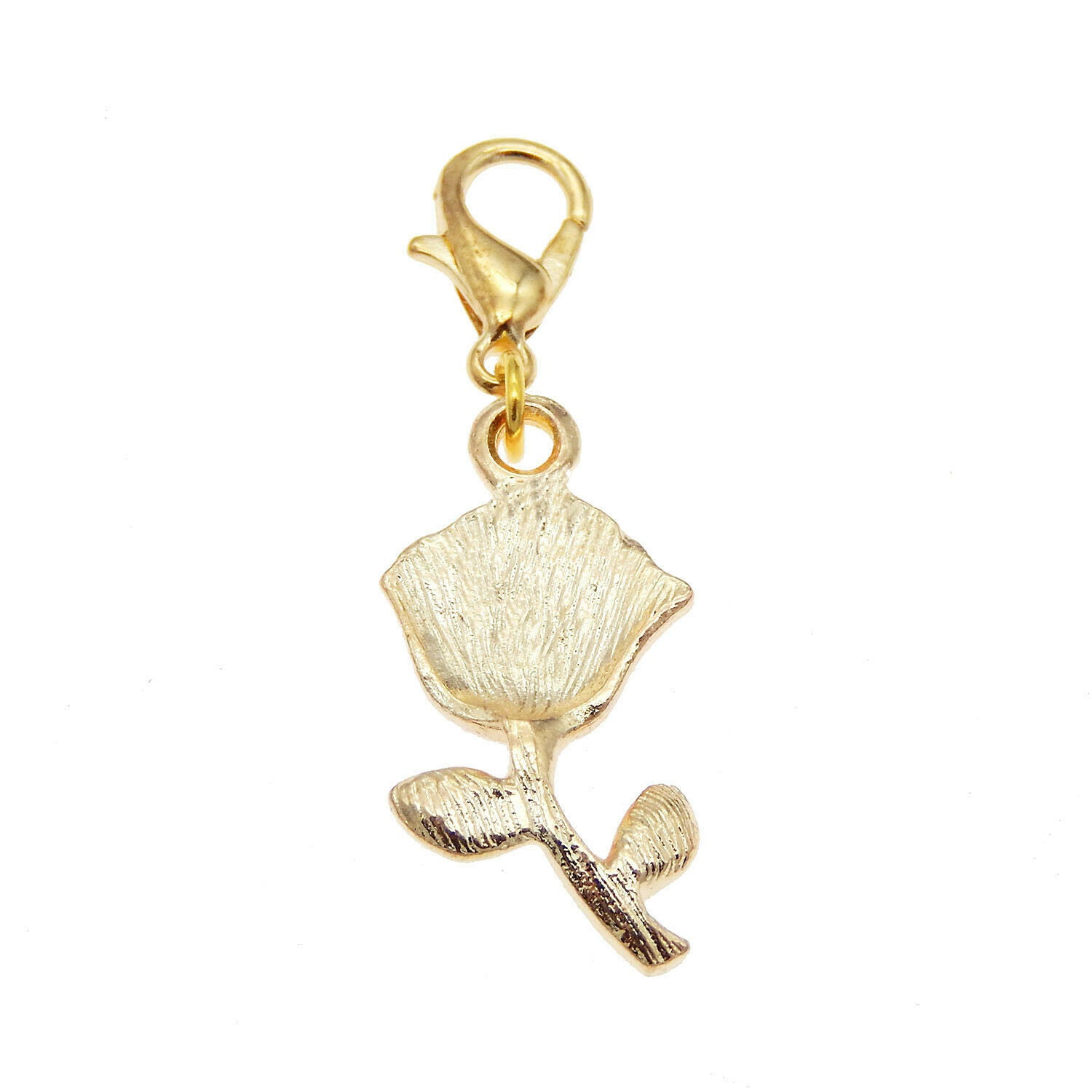 8pcs Rose Flower Dangle Pendant Lobster Clasp Bracelet DIY Jewelry Accessories