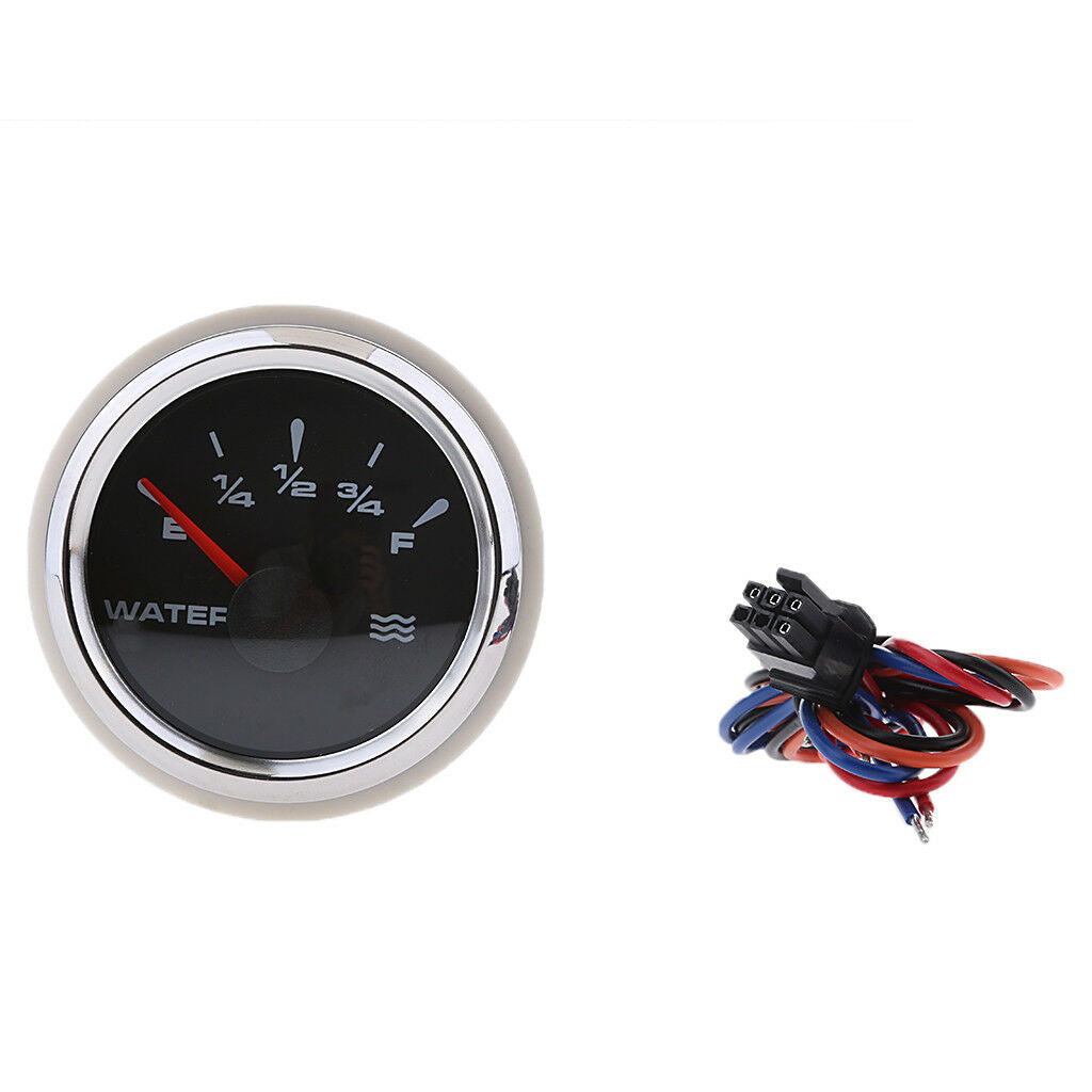 52mm Boat Marine Electric 0-190Î© 9-32V Water Tank Level Gauge Black Dial
