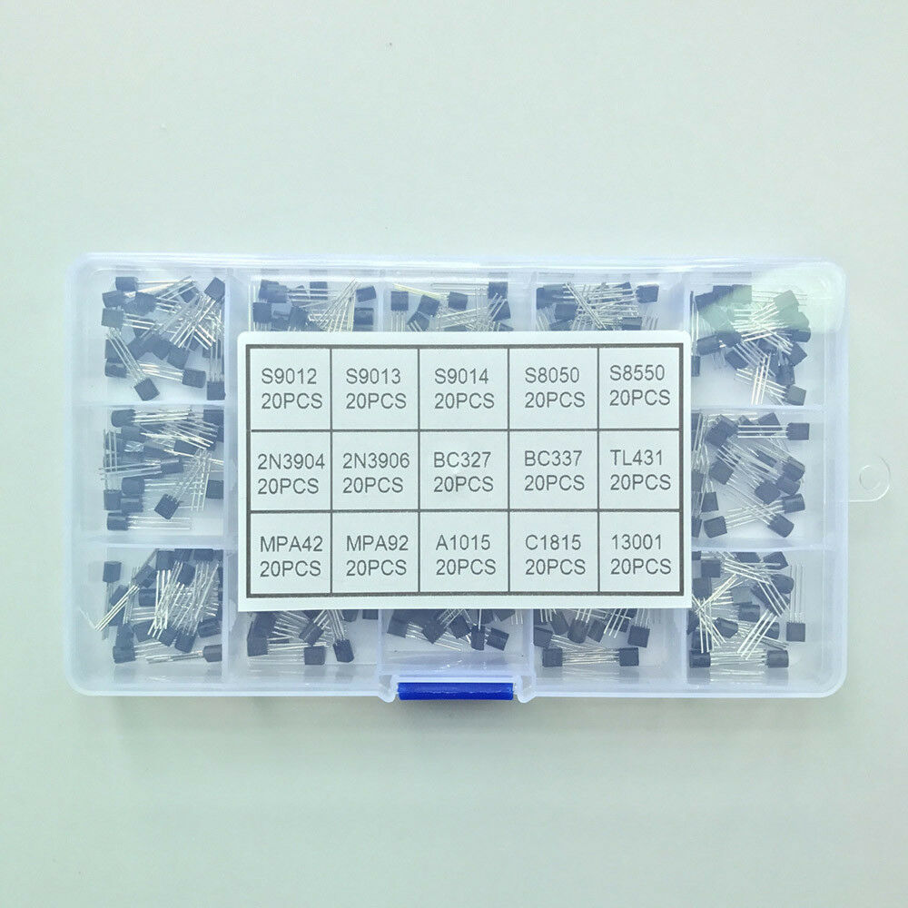 Portable 600pc 15Value NPN PNP Transistor TO-92 Assortment Kit Set W/Box Hot #ur