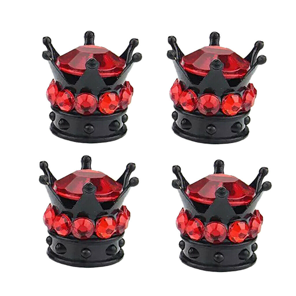 Bling Diamond Tire/Wheel Stem Valve Caps Car Truck Vehicle Red + Pink