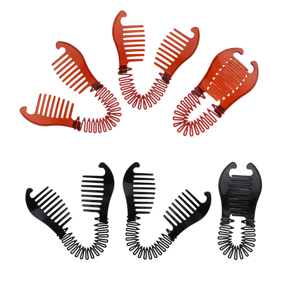 6x Durable Plastic Styling Braiding Clips Bun Donut Braids Claw Clamps Grip