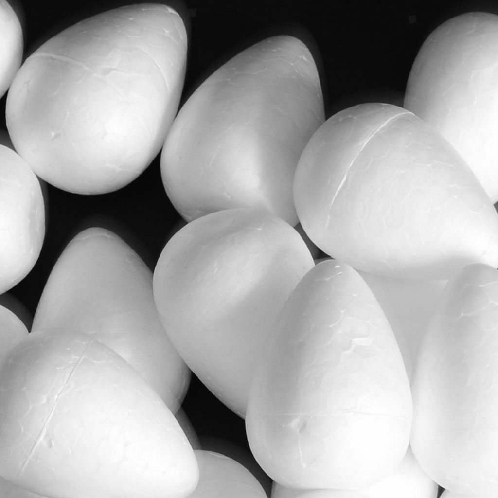200 Pcs Water Drop Shape Styrofoam Foam White Rose Buds DIY Crafts 19&46 mm S