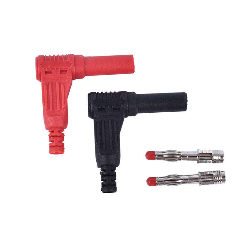 1pair 4mm Male Right Angle Insulation Wire Solder Type DIY Banana Plug Co.l8