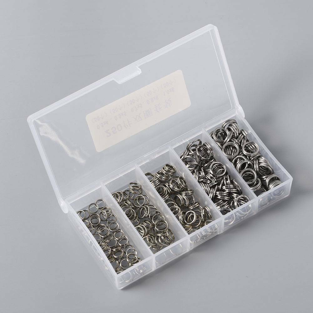 250pcs 5 Size Fishing lures Split Rings Stainless Steel For Fish Snap Connector-