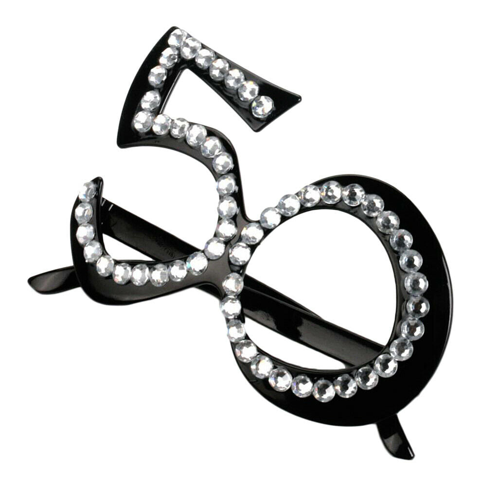 50th Glitter Diamante Birthday Party Glasses Novelty Anniversary Eyewear