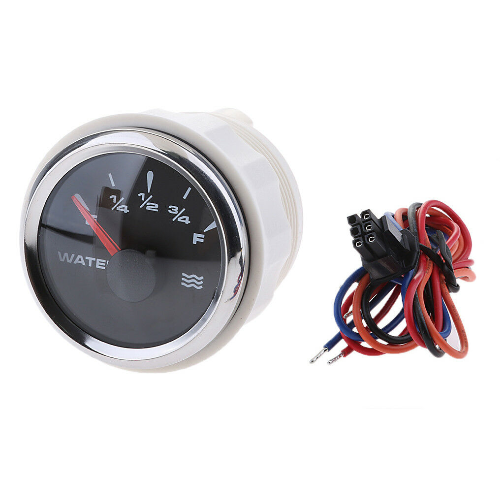 52mm Boat Marine Electric 0-190Î© 9-32V Water Tank Level Gauge Black Dial