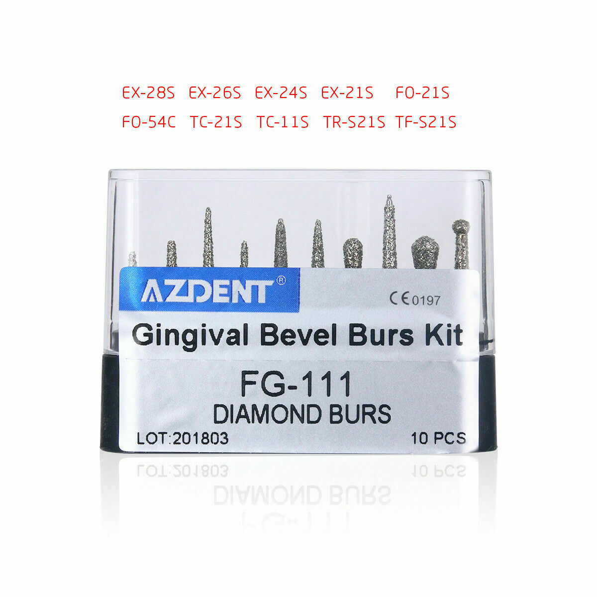 50 X Dental FG-111 Diamond Bus Gingival Bevel For High Speed Handpiece 10Pc/Kit