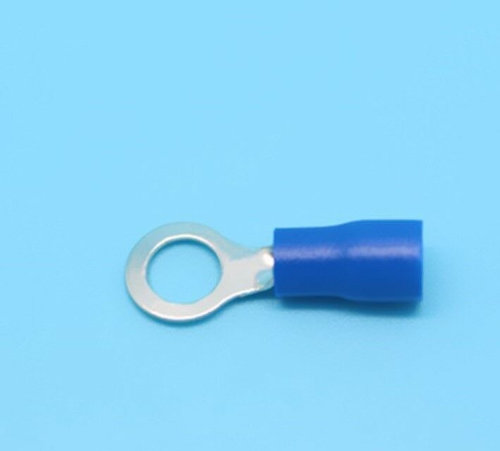 100pcs Blue Ring Insulated Wire Connector Electrical Crimp Terminal RV2-4