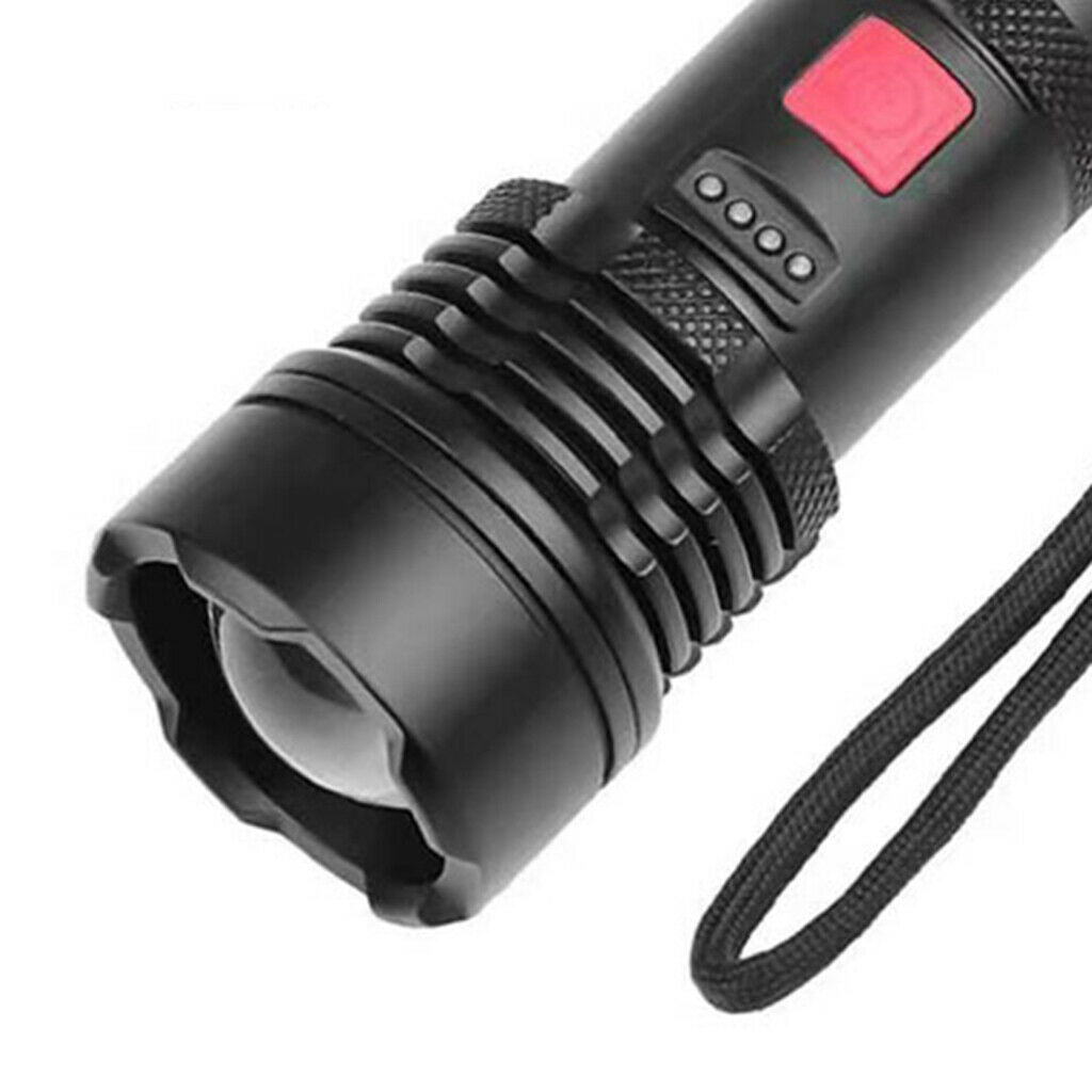Rechargeable Handheld Battery Display Flashlights LED Zoom for Camping Lamp