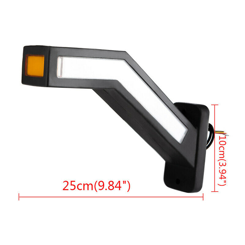 2x Car Truck Trailer Van Dynamic Red Amber White Side Marker Lights Outline BDA