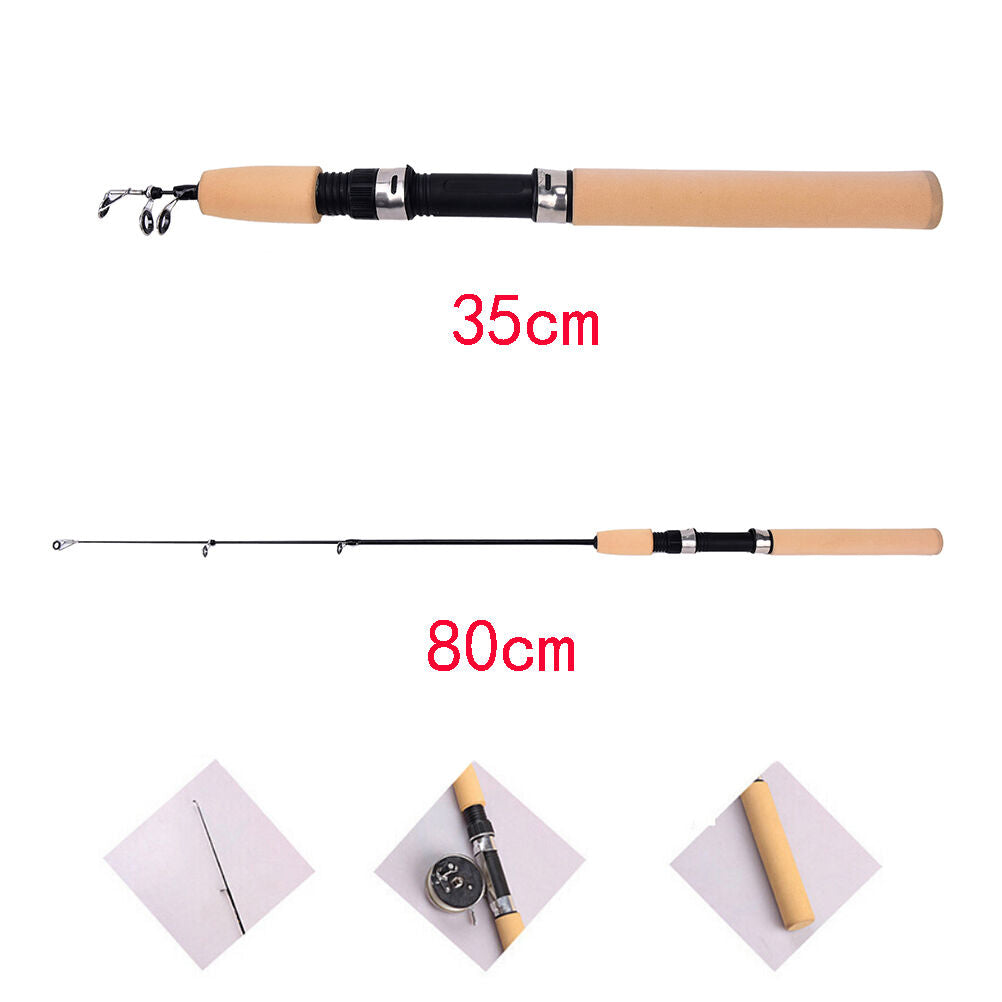 Portable 80CM Shrimp Winter Ice Fishing Rod Fish Tackle Pole Rods Telesco.l8