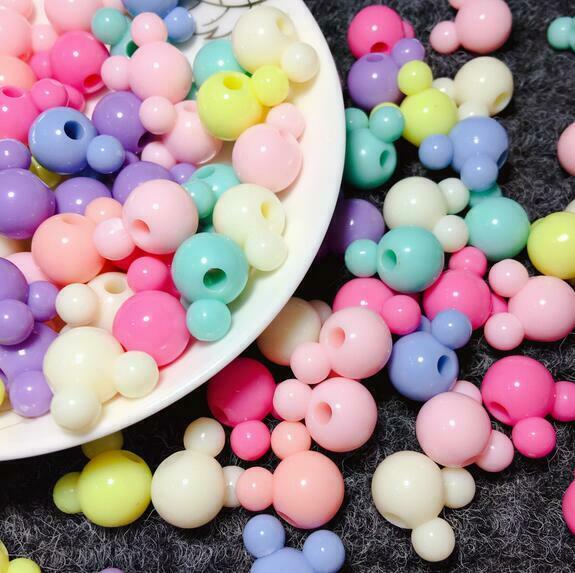 50X Mixed Mickey acrylic bead DIY pacifier chain children Jewelry accessory 15mm