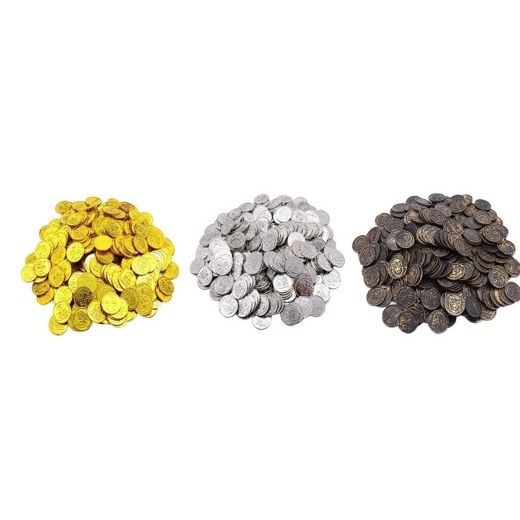 300 Pack Colorful Pirate Treasure Coins Loot Party Fillers Props Teaching