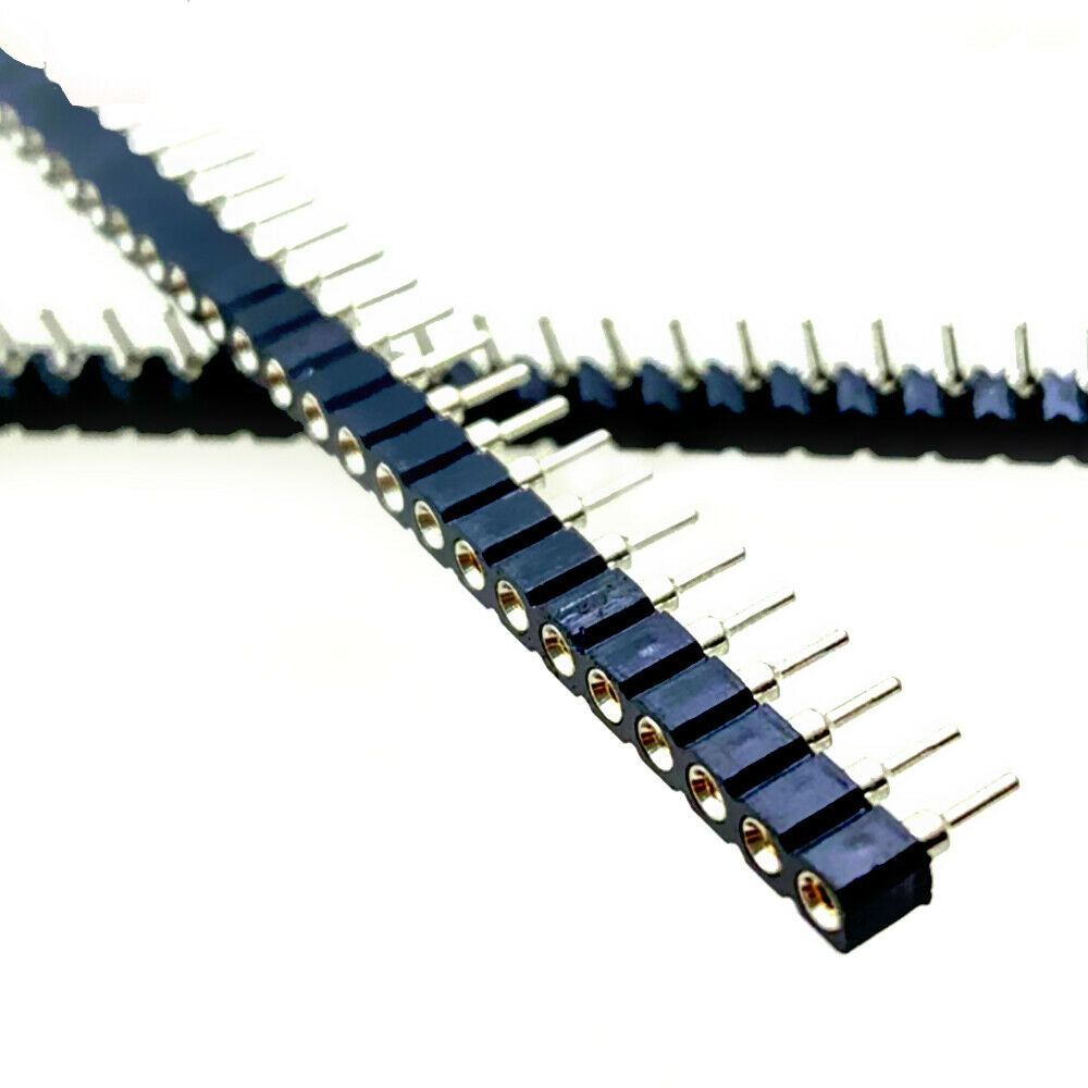 10Pcs 1x40Pin Round Female Pin Header Connector 2.54mm Strip Tin PCB Panel IC