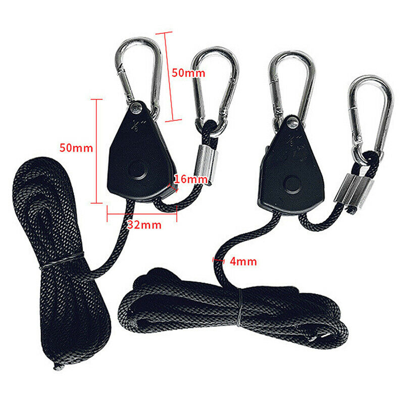 1Pair Hanging Rope Ratchet Lights Lifters Led Grow Light Hangers Zinc Alloy  SJ