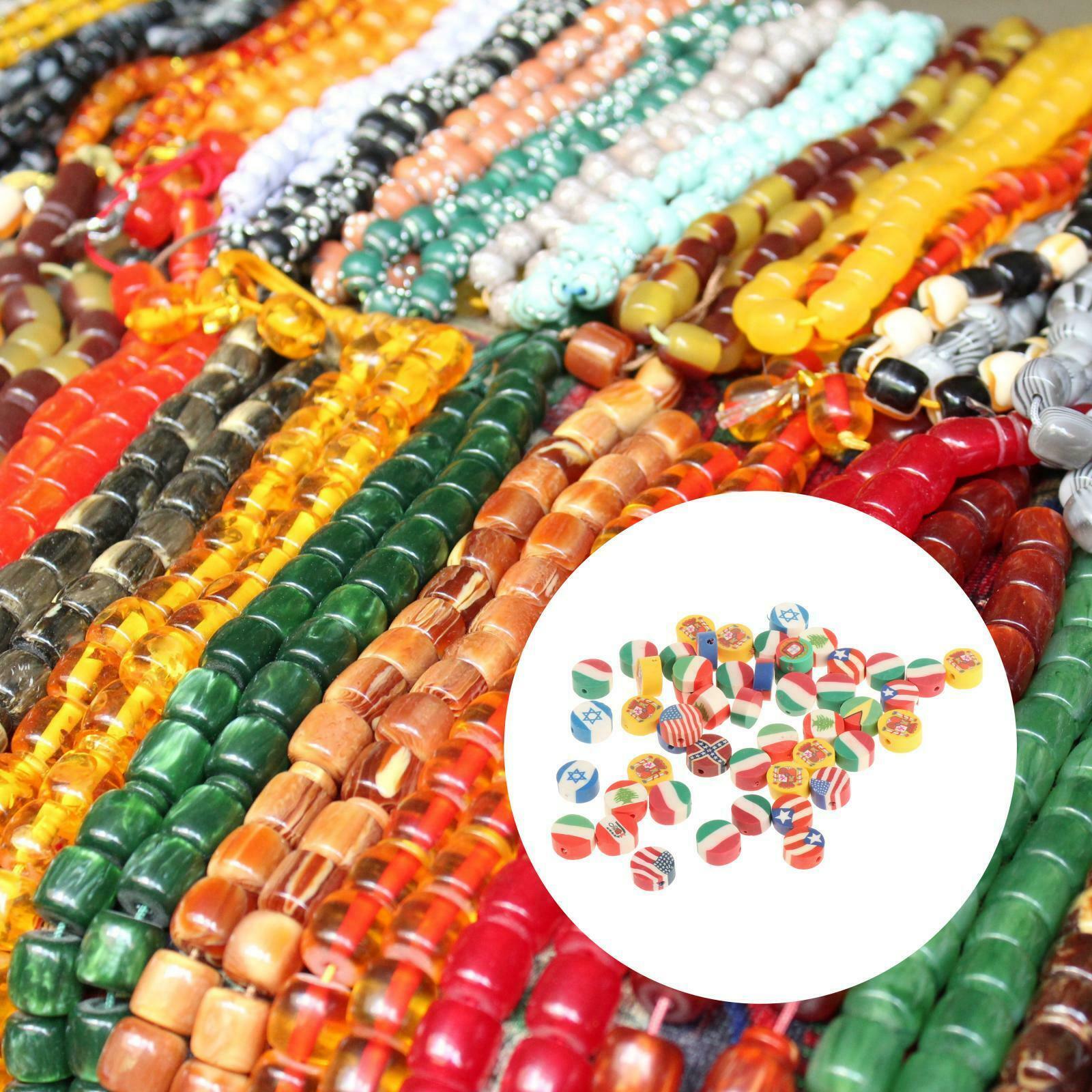 50Pcs DIY Beads Charms for Jewelry Making Activity Gift National flag