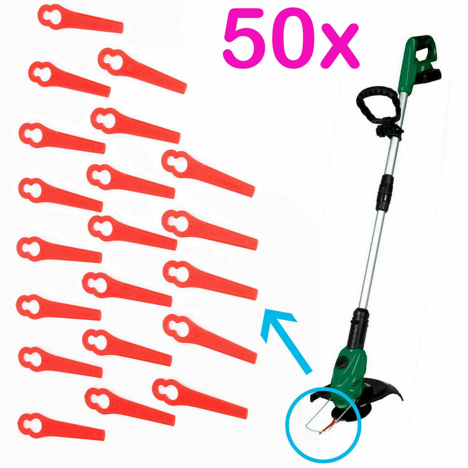 Plastic Blade Replacement Blade For Cordless Grass Trimmer Strimmer 50pcs