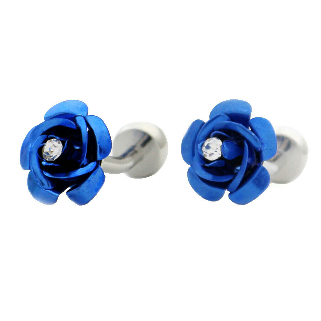 2 Pairs Retro Rose Flower Cufflinks Men Shirt Business Wedding Party Gifts