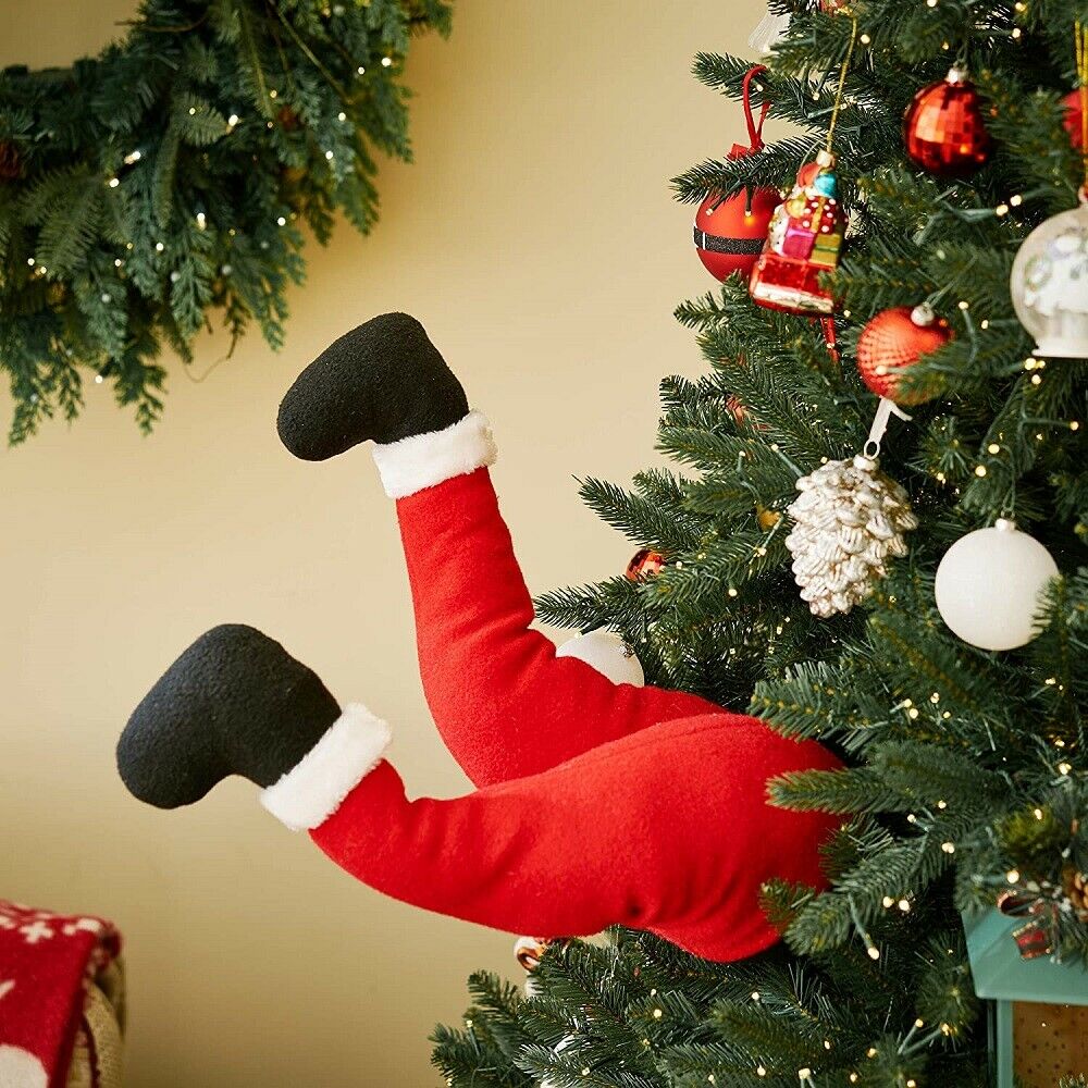 Santa Claus Legs Stuffed Santa Legs Ornament for Christmas Tree Front Door Decor