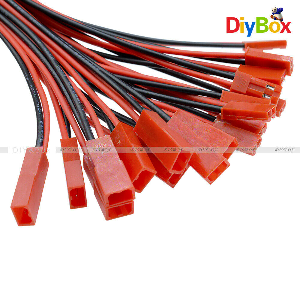 5Pairs 100mm JST Connector Plug Cable Line Male+Female for RC BEC Lipo Battery