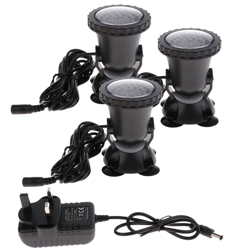 3pcs 36LED 7-Color Underwater SpotLight Waterproof Aquarium Pond Fish Tank Lamp