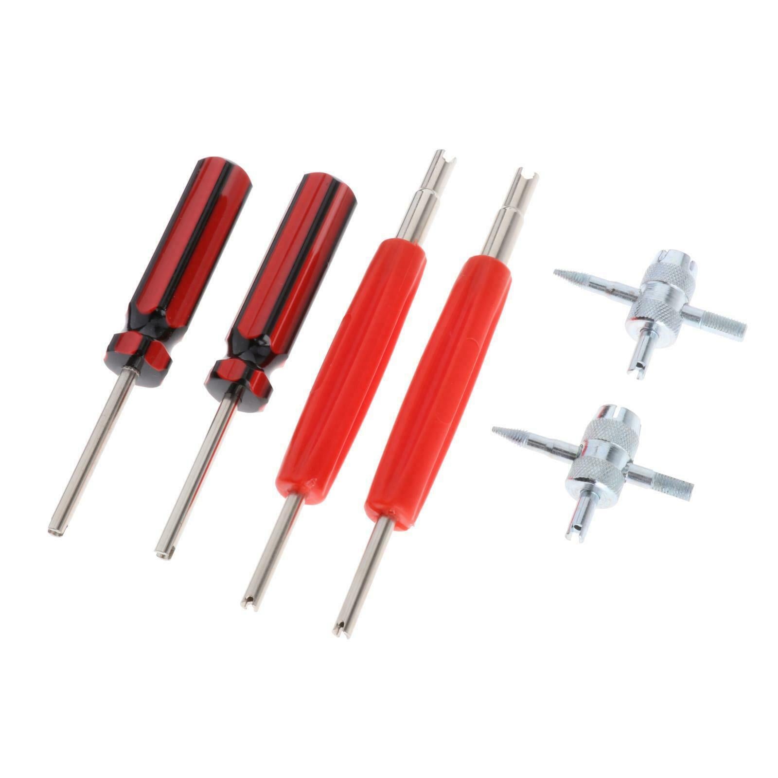 6Pcs Valve Core Remover Tool Air Valve Dual Single Head Fit for Truck