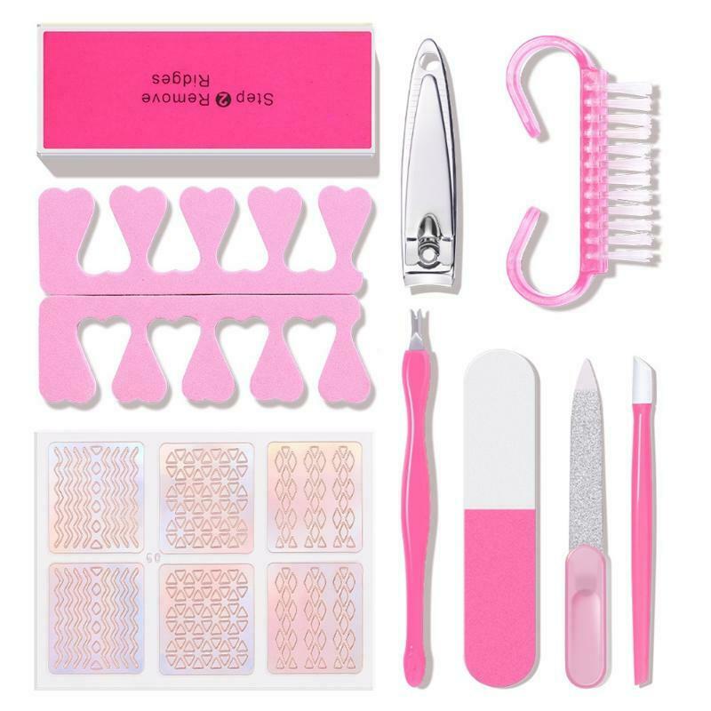 9pcs/Set Nails Accesories Tools Kit Clipper Nail Cutter File Buffer Cuticle