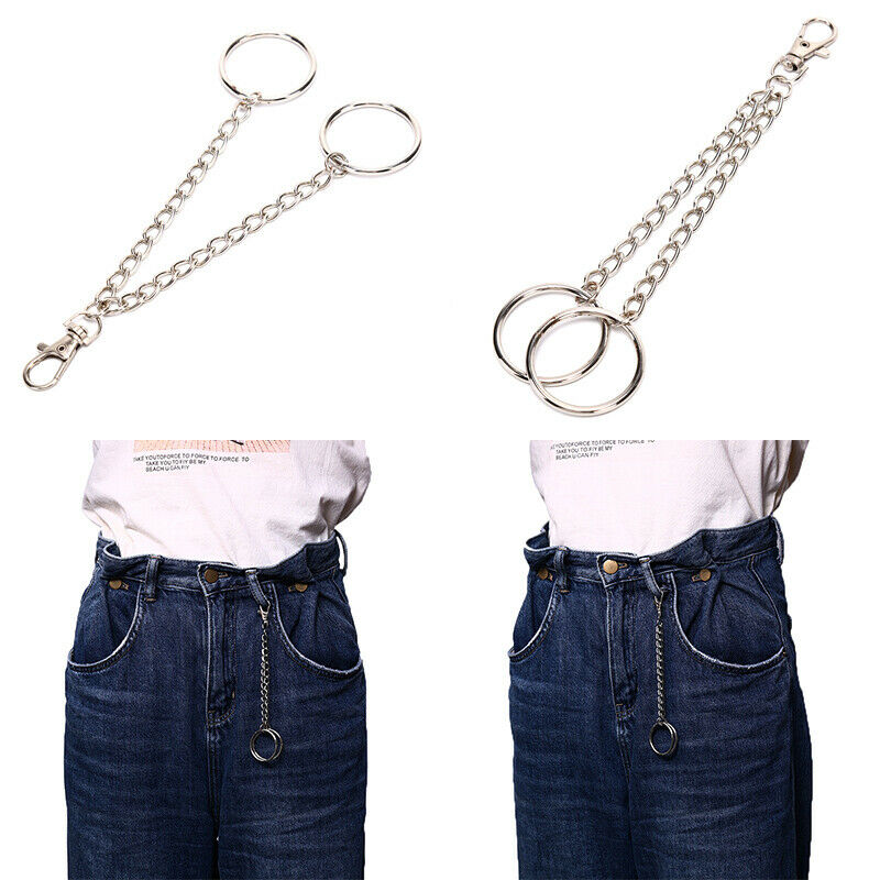18cm Trousers Hipster Metal Hip Hop Jewelry Pants KeyChain Wallet Chain BeltL PT