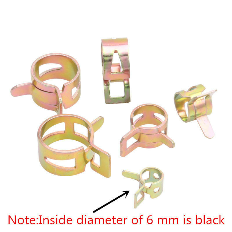 60Pcs Pipe Hose Clamping Spring Clip Fuel Line Water Pipe Clamp Air Tube 6 Sizes