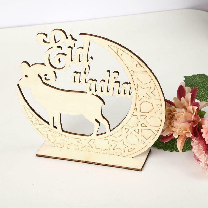 Muslim Islam Eid Al Adha Wooden Home Party Ornament Decor Plaque Sign Gift Desk