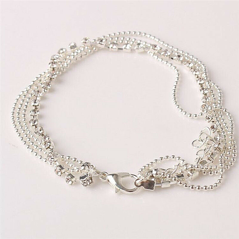 Multilayer Sexy Crystal Anklet Foot Chain Summer Charm Anklet Foot Jewelry D Rf
