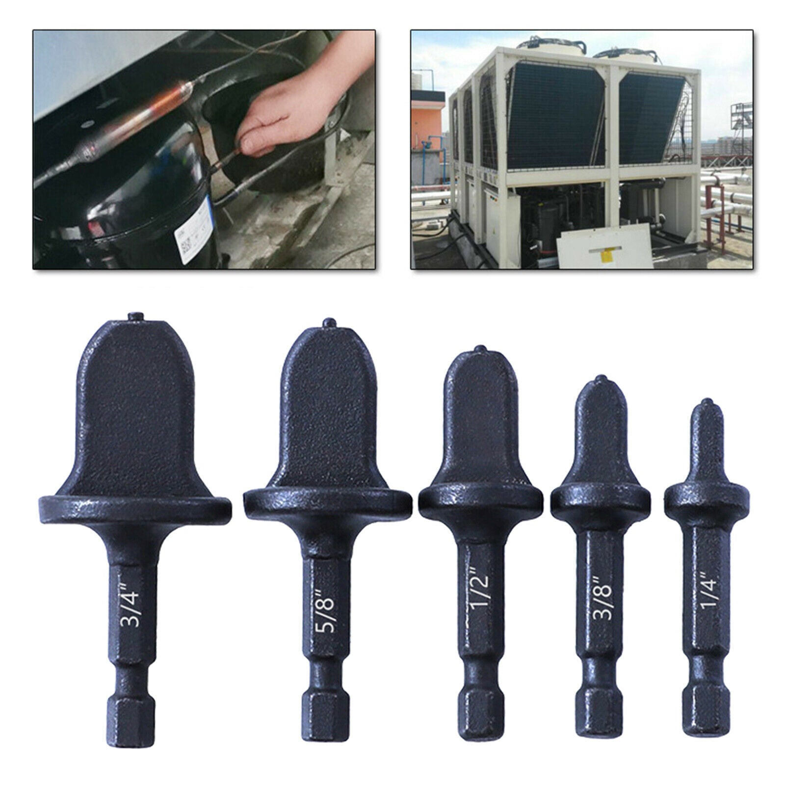 5pcs Swaging Tool Drill Bit Repairing Set Portable Flaring Rotary Hex Handle