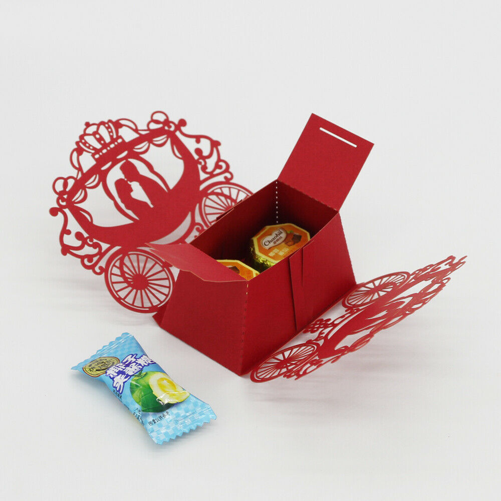 20pcs Pumpkin Car Gift Candy Boxes w/ Ribbon Wedding Party Favor Red