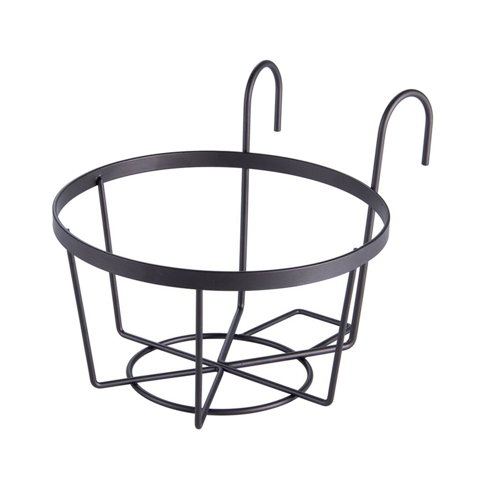 Iron Balcony Planters Railing Hanging Basket for Porch Indoor Outdoor Decor