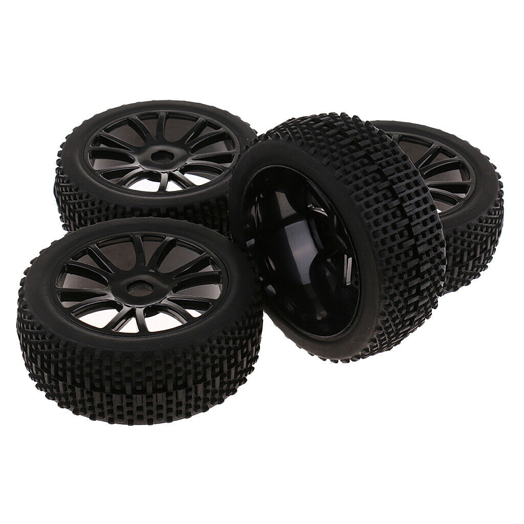 4Pieces 1/8 RC Car Tires Wheel Rims Hex for HSP HPI RC Truck Car Parts