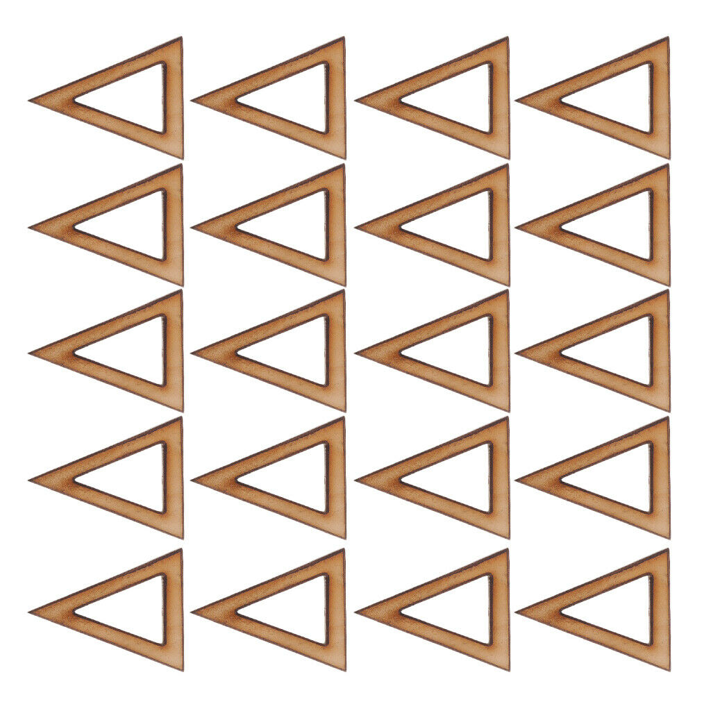 20pcs Hollow Wooden Triangle Shapes Embellishment DIY Wood Earrings Pendants