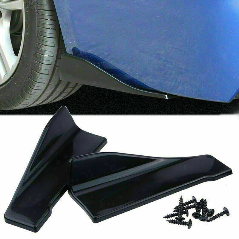 Universal Skirt Spoiler Rear Lip Extension Rocker Splitters Winglet Wings Black