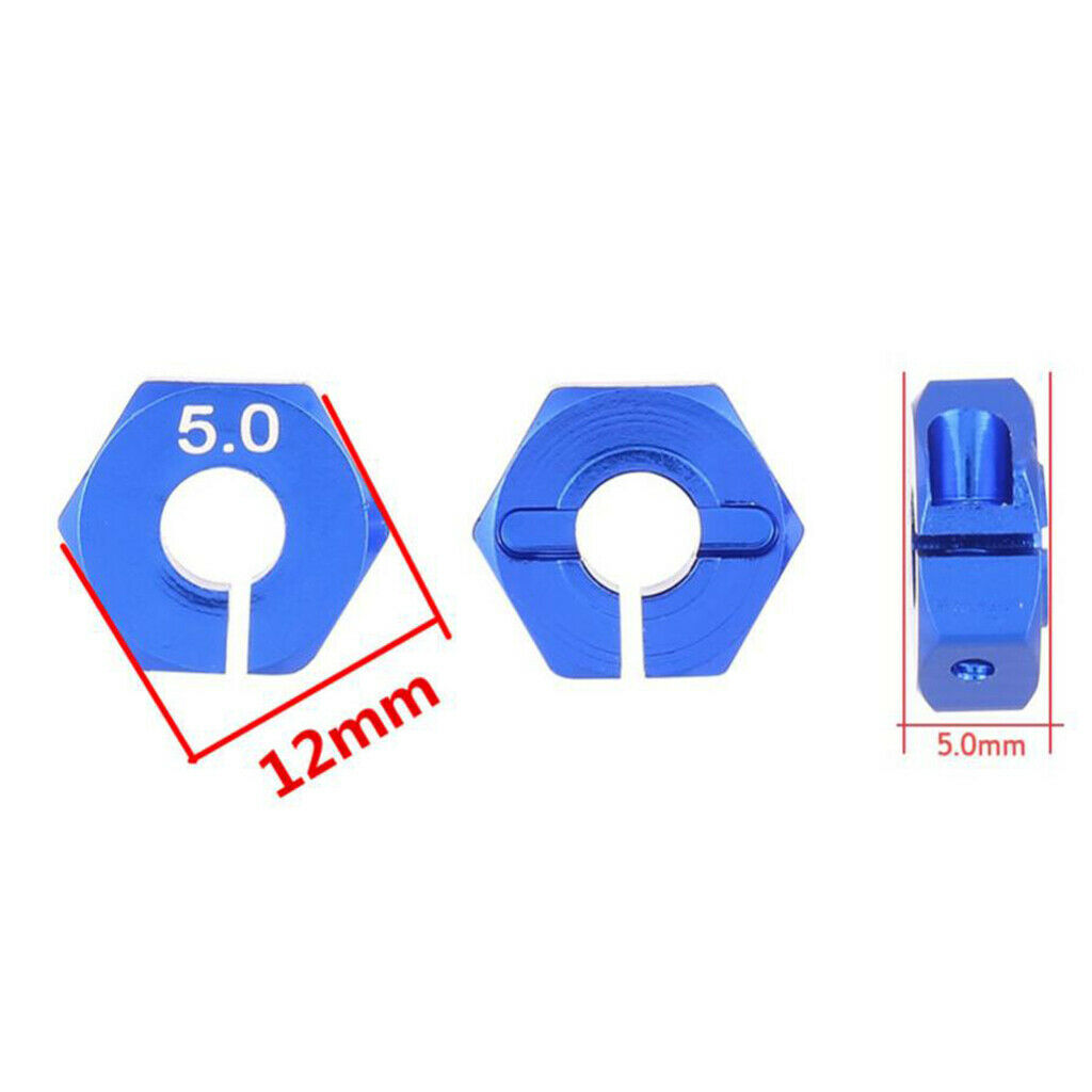 8Pcs 1/10 RC Rock Crawler 12x5mm Wheel Hex Drive Hub Adapter For   Car